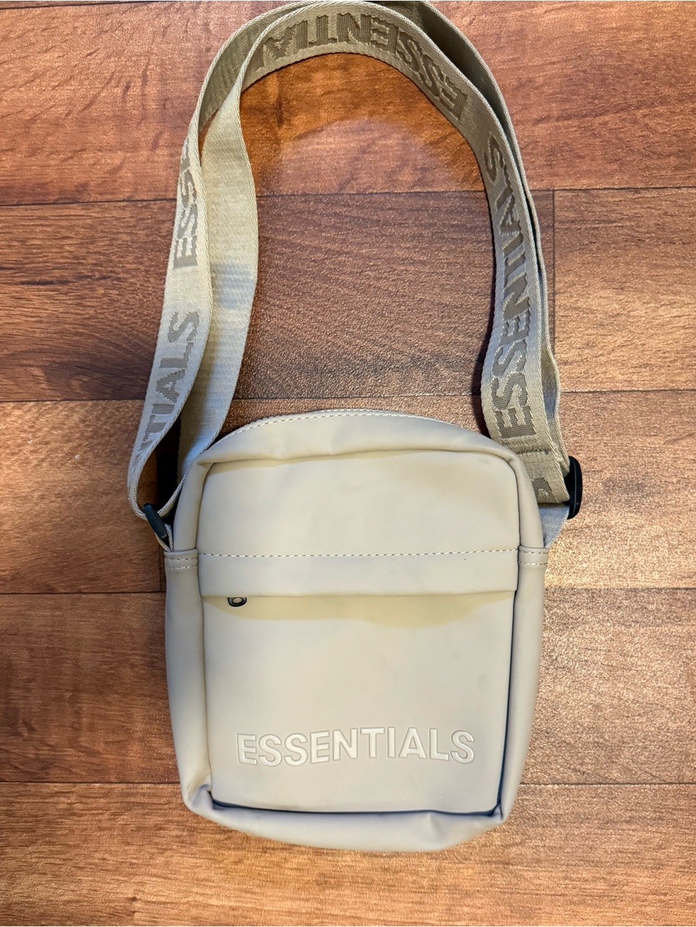 Essentials Small Messenger Bag in Light Beige with Branded Strap